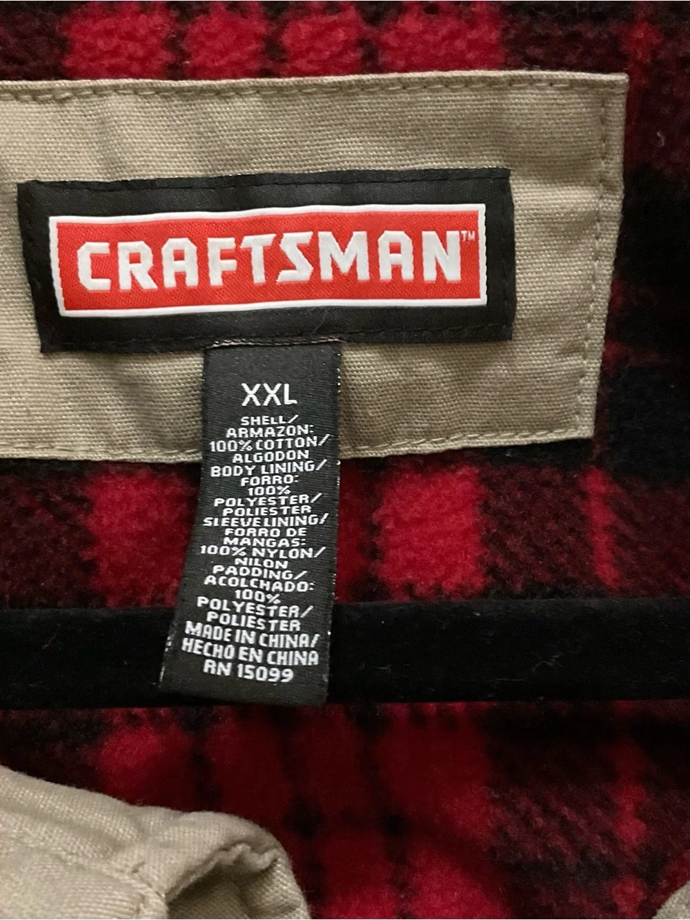 Craftsman XXL Flannel Lined Chore Jacket Tan Button Front Cotton Work Coat